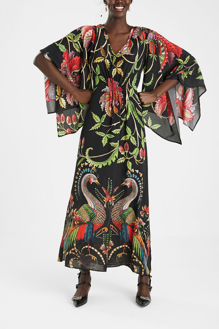 Vestido comprido loose manga larga 3/4 | Desigual