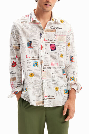 Long-sleeve newspaper shirt | Desigual