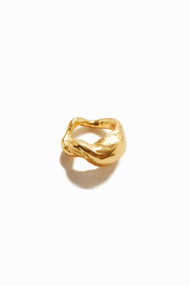 Anillo formas orgánicas baño oro Zalio | Desigual