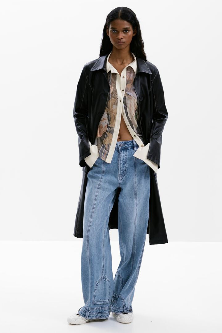 Lange Jacke in Lederoptik | Desigual