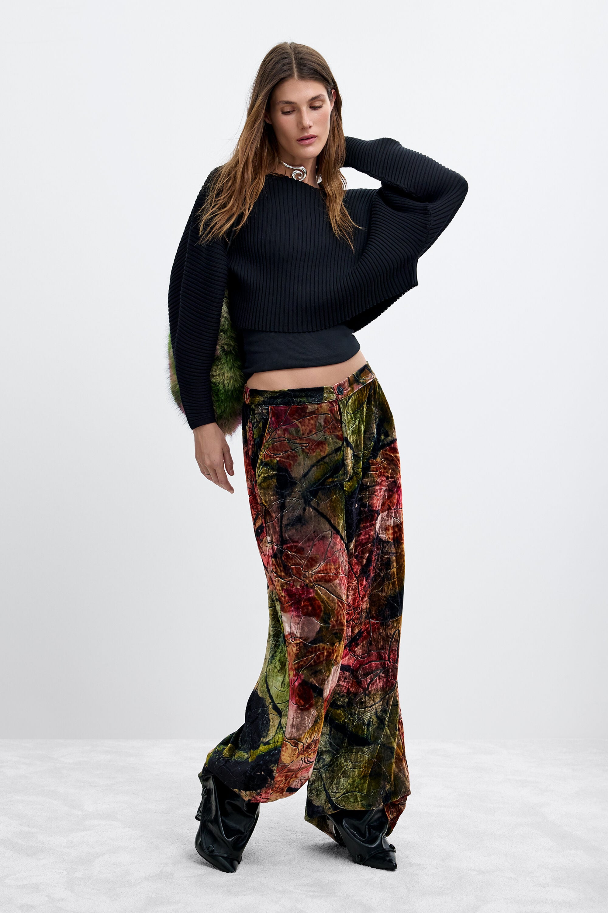 Desigual, Pantalón Velvet Largo M. C. Lacroix, Mujer, Rojo