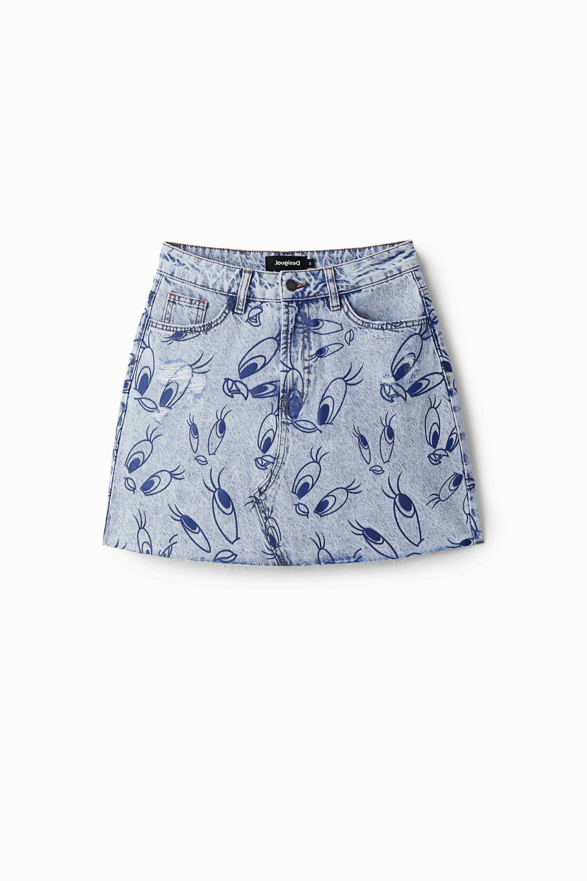 Tweety denim mini skirt