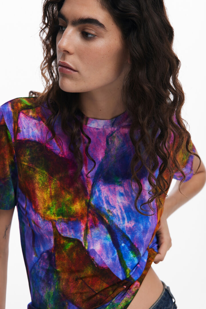 Maglietta A Maniche Lunghe Desigual Per Donna - Blouse Con Stampa Colorata, Stile Vivace E Confortevole