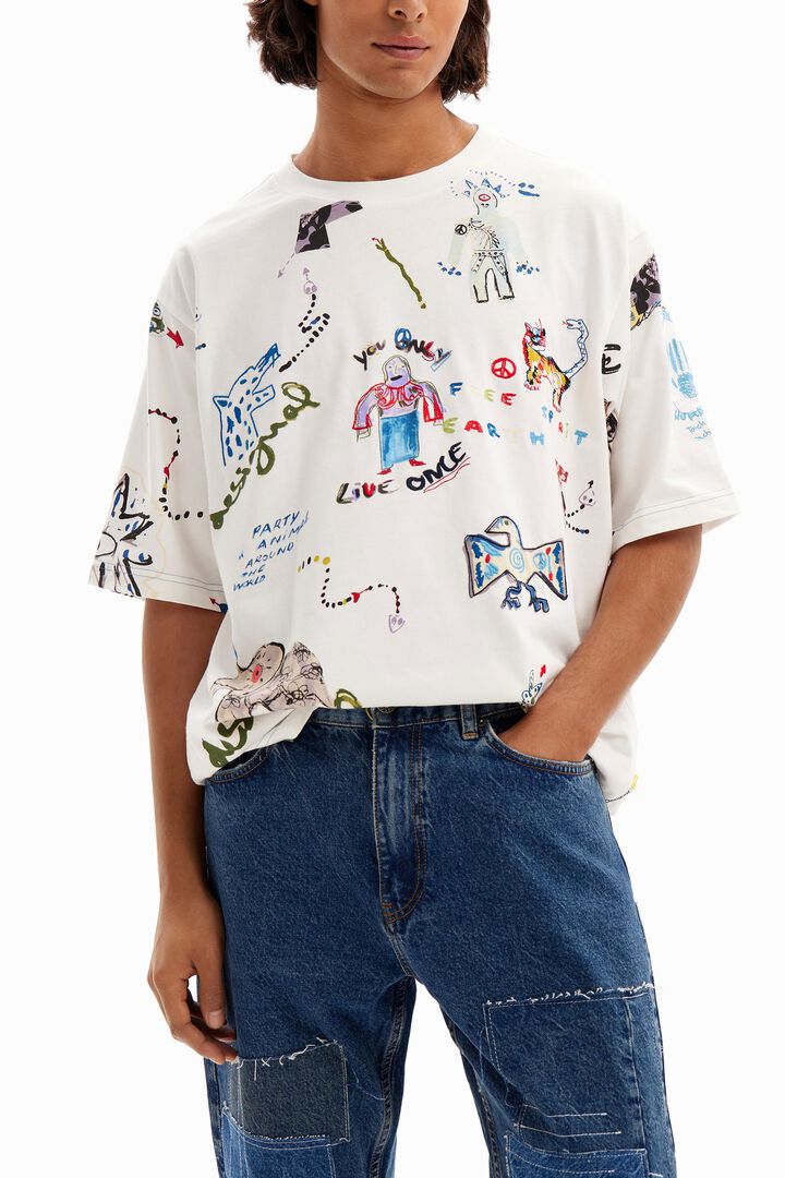 Short-sleeved animal t-shirt. | Desigual