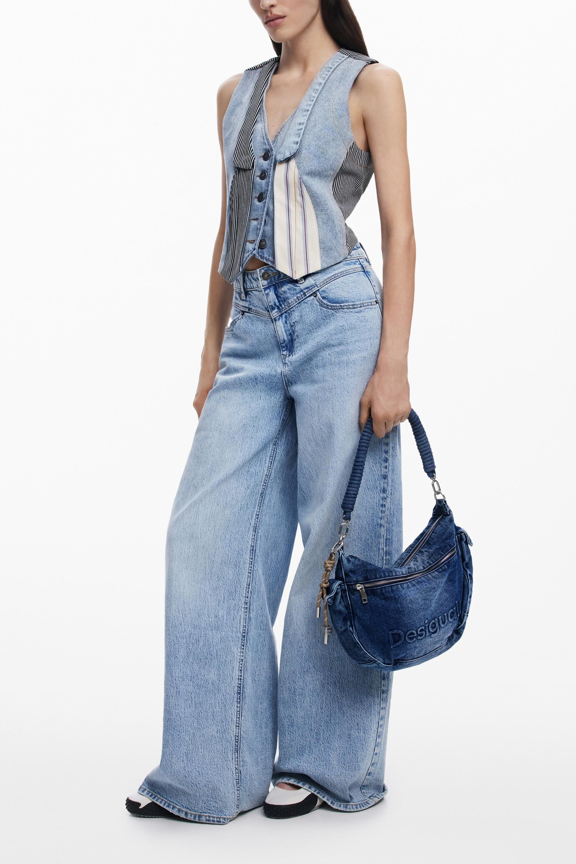 新品♡定価13900円 デシグアル デニムバッグ 大幅お値下げ‼️ デシグアル Desigual デニム調トートバッグ （ブルー） -アウトレット