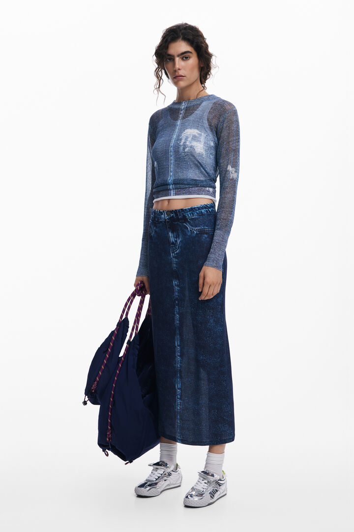 Denim-effect sweater | Desigual