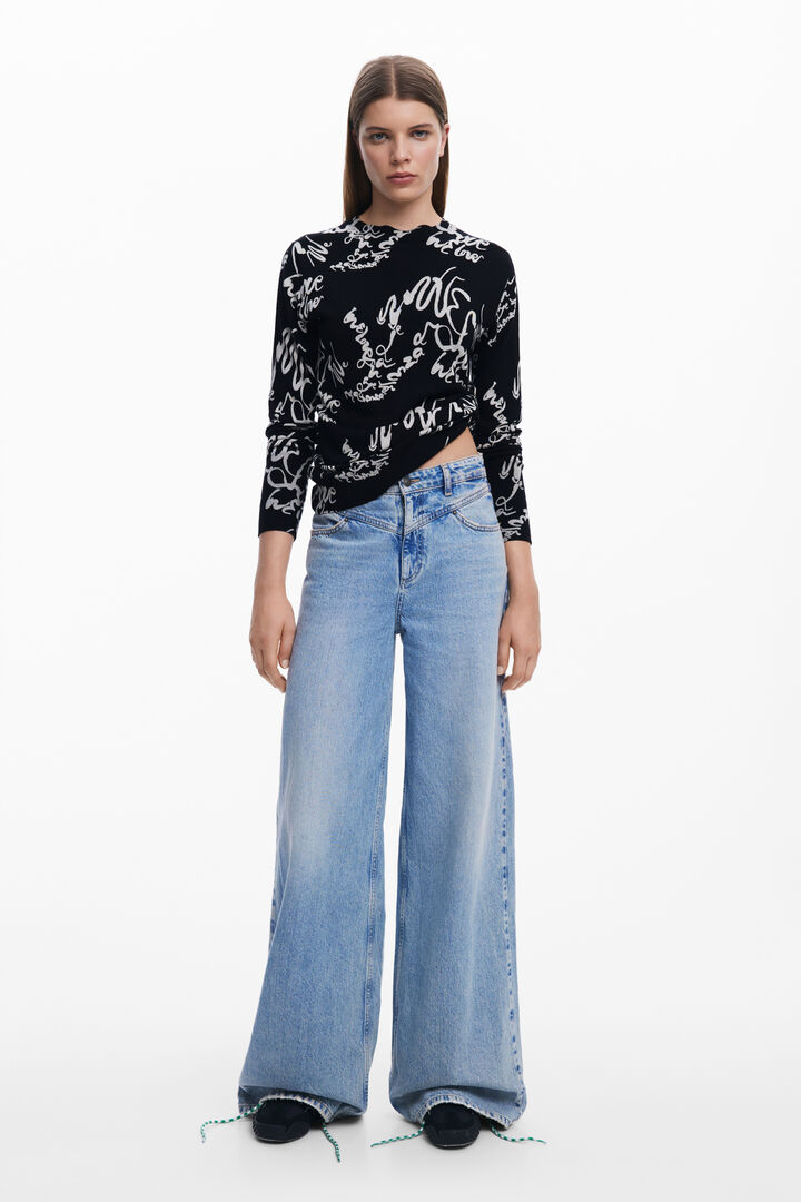 Desigual Jers_demis Sweater Femme - Pull Tricoté Confortable