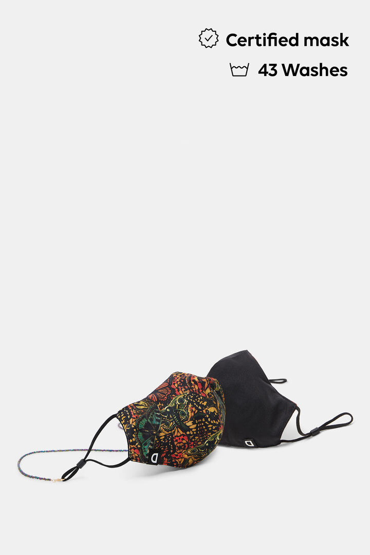 Mascarilla mariposas + cadenita + funda | Desigual