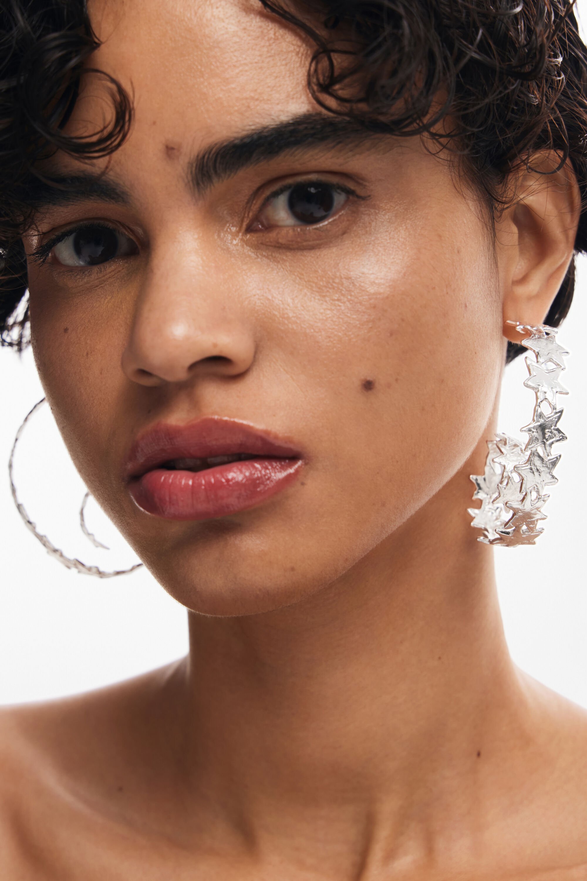 Zalio silver plated spiral star earrings women s I Desigual