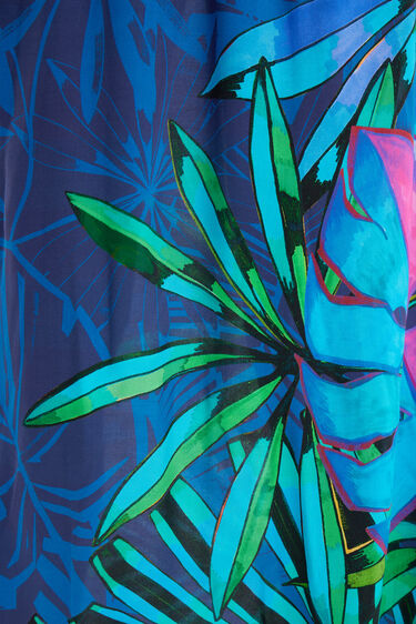 Vestido midi volantes tropical | Desigual