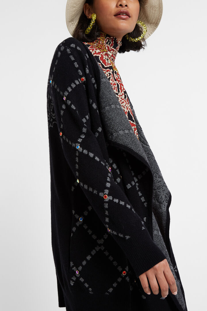 Poncho-style open jumper | Desigual