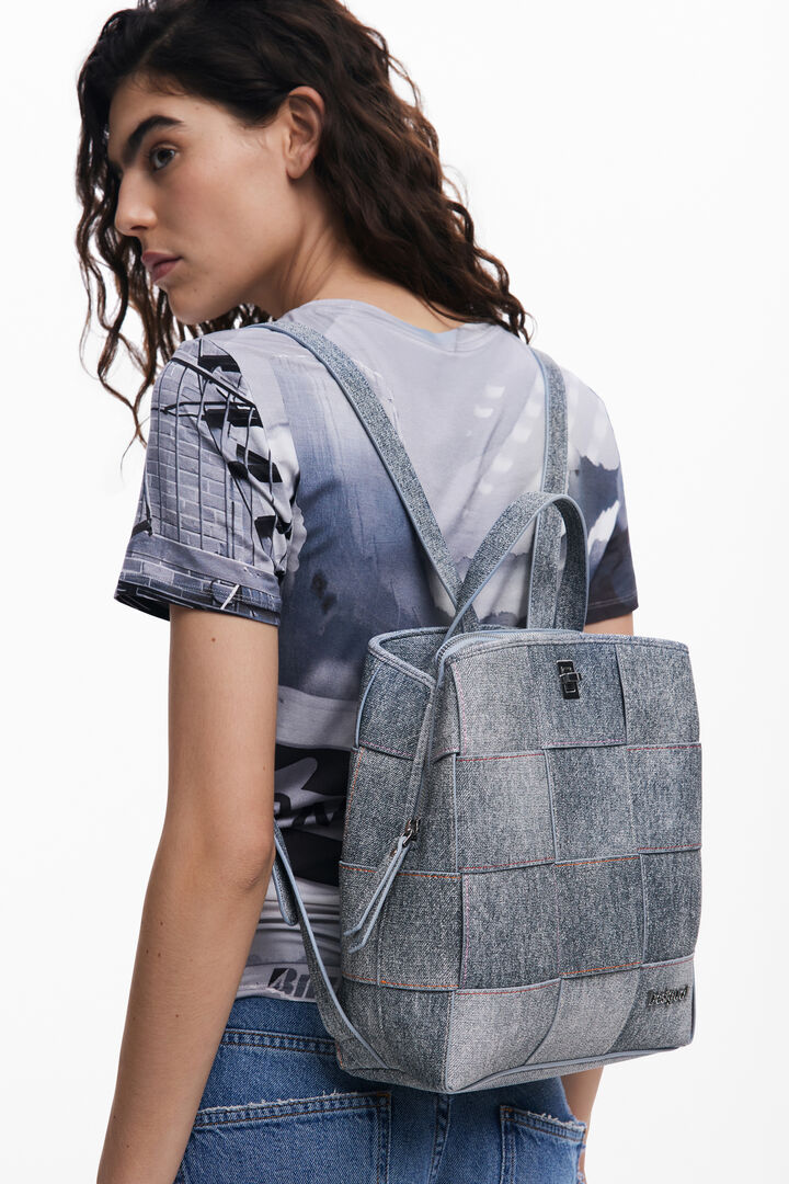 Zaino intrecciato effetto denim medio | Desigual