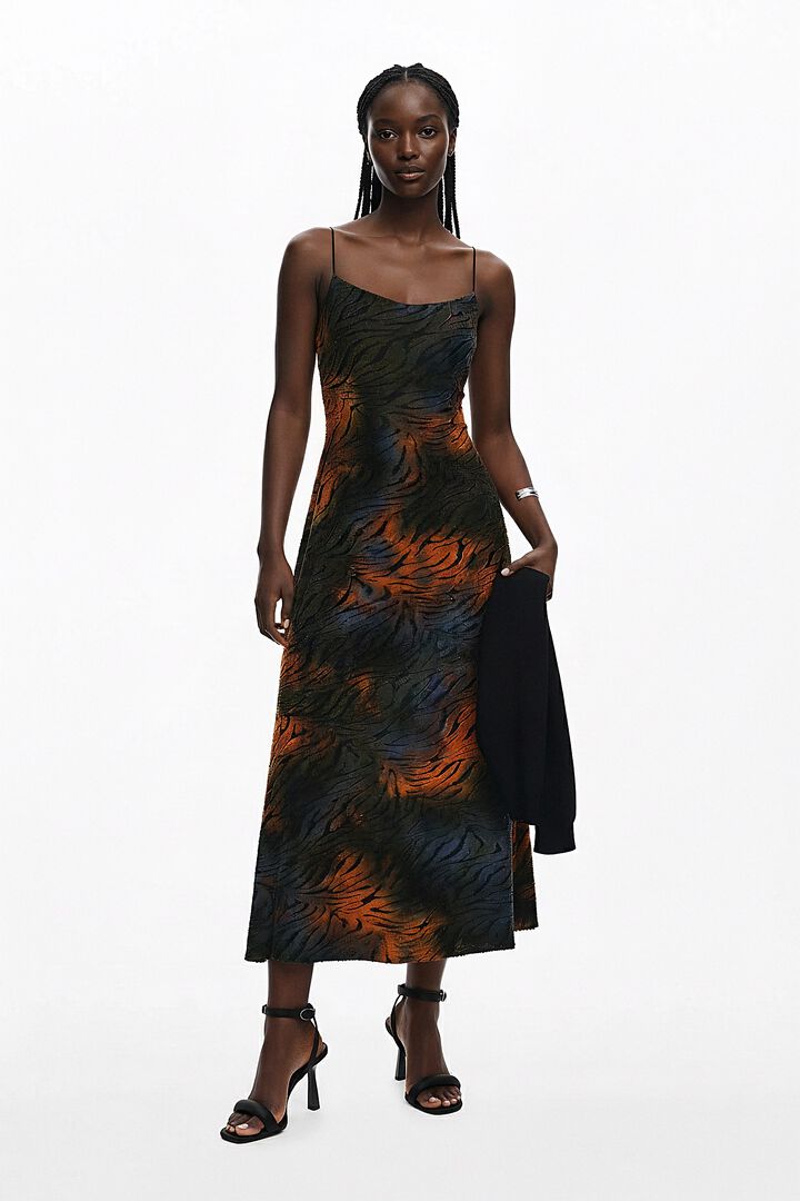 Detachable animal print dress