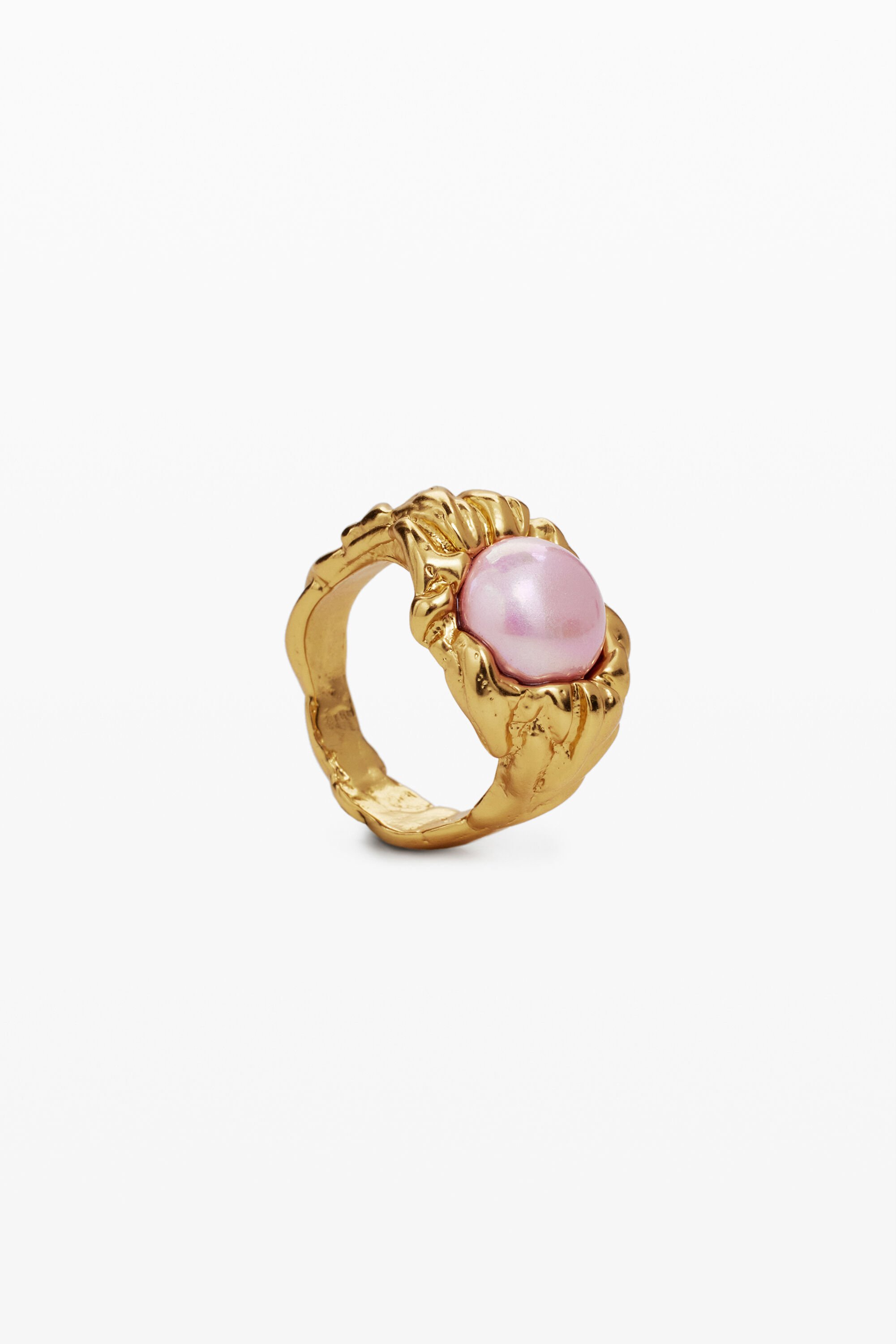 Gold-plated pearl ring Zalio