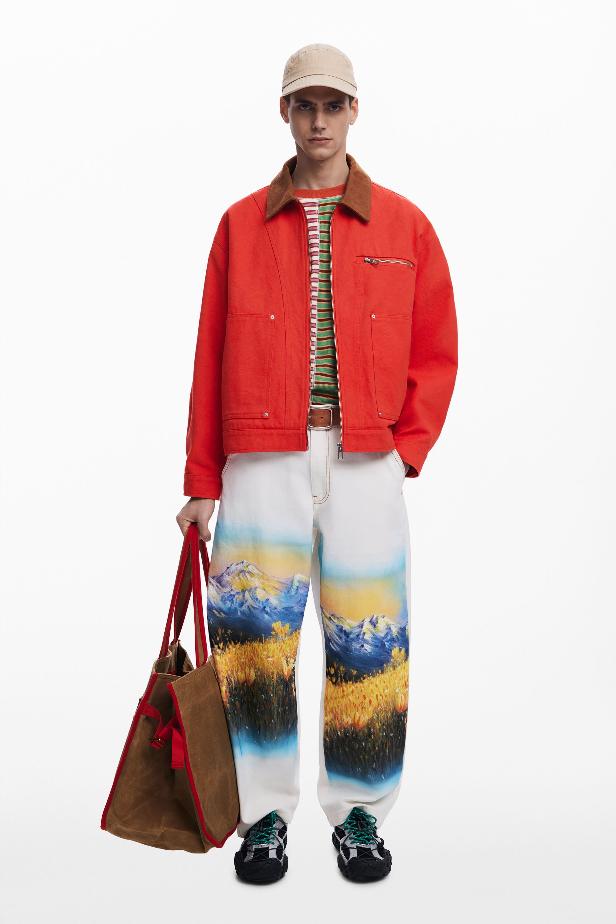 Lange Hose mit Landschaftsmuster