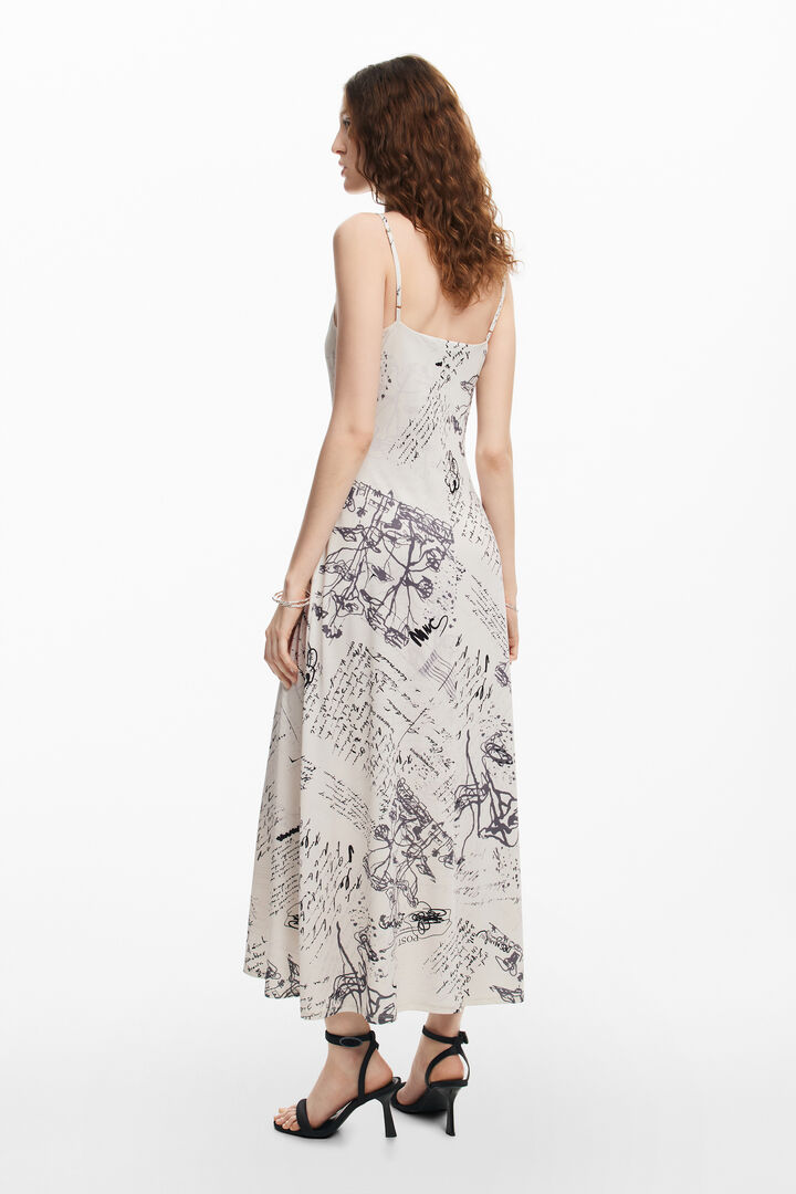 Newspaper print dress | Desigual
