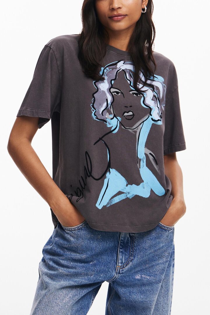 Camiseta ilustración rostro | Desigual