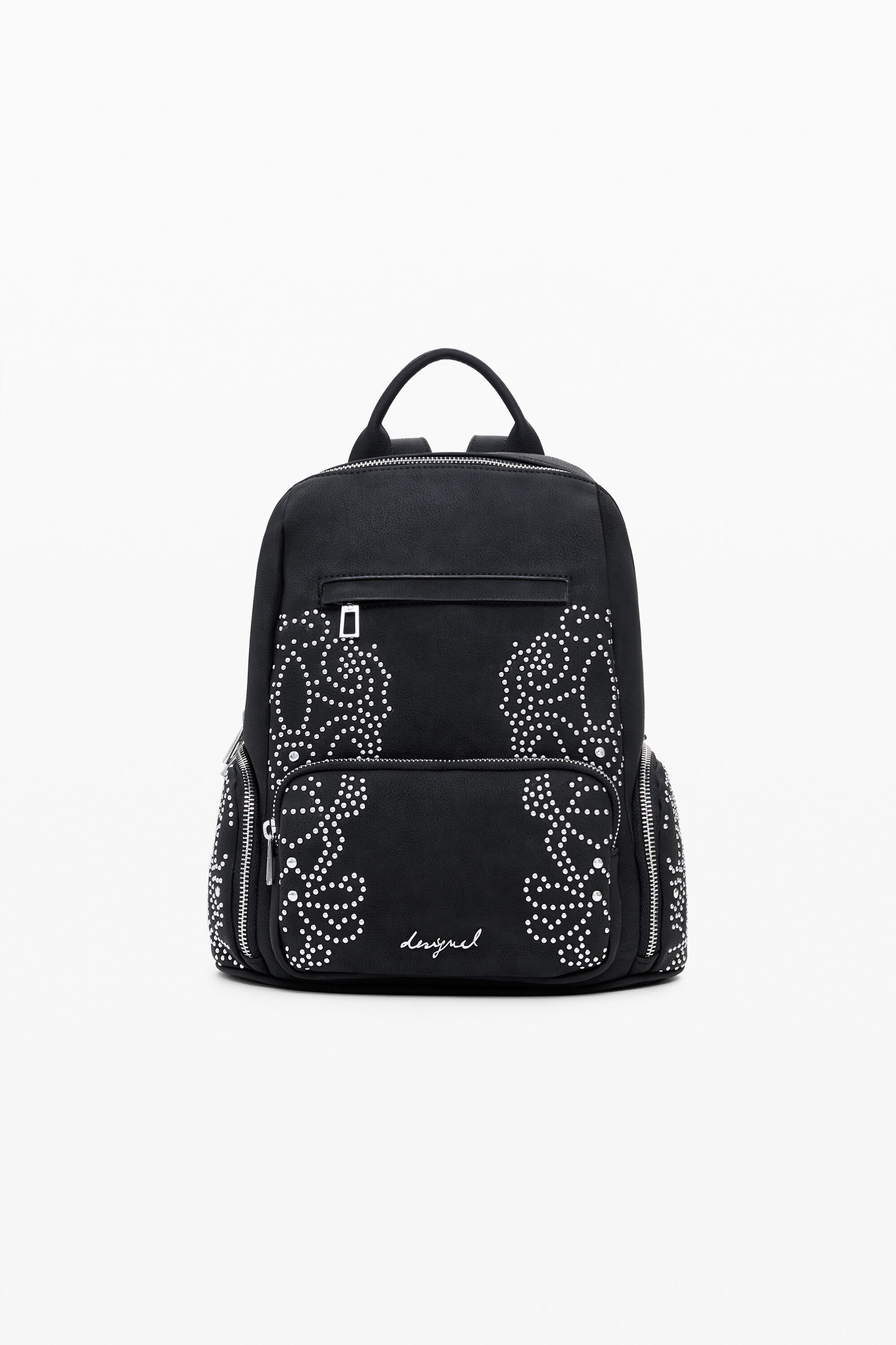 Kleiner Rucksack mit Nieten und Taschen