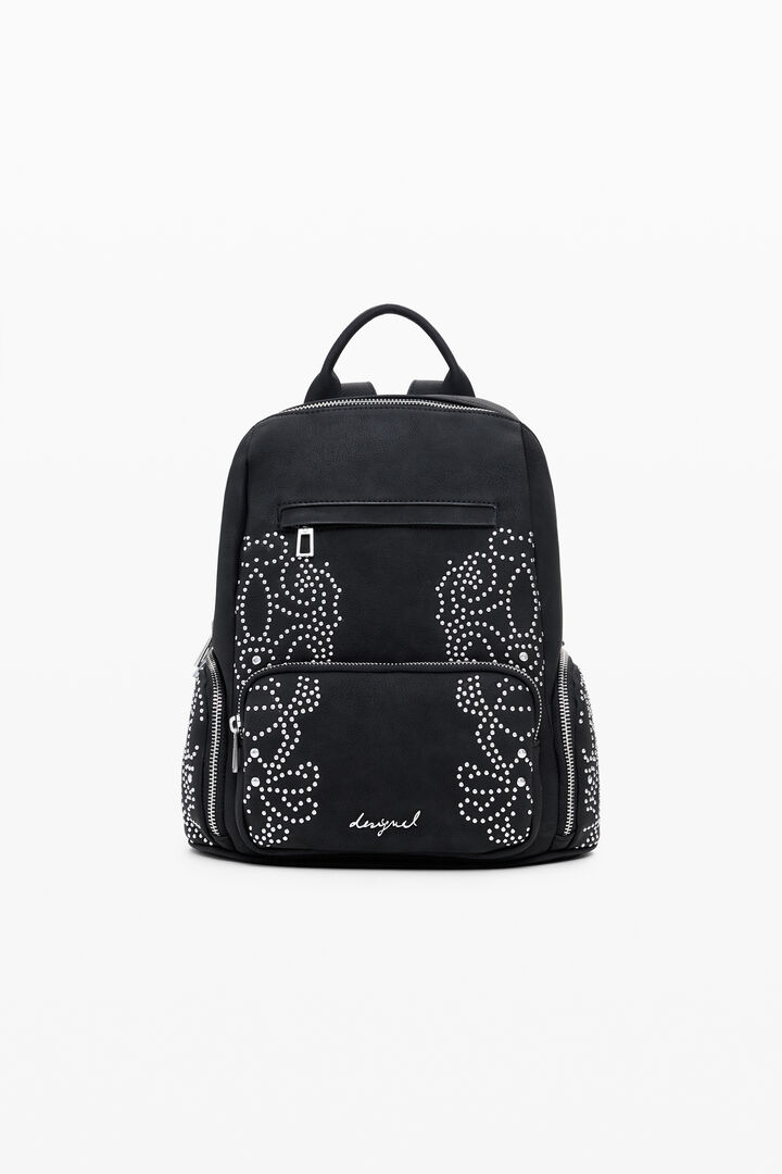 Small backpack with studded pockets