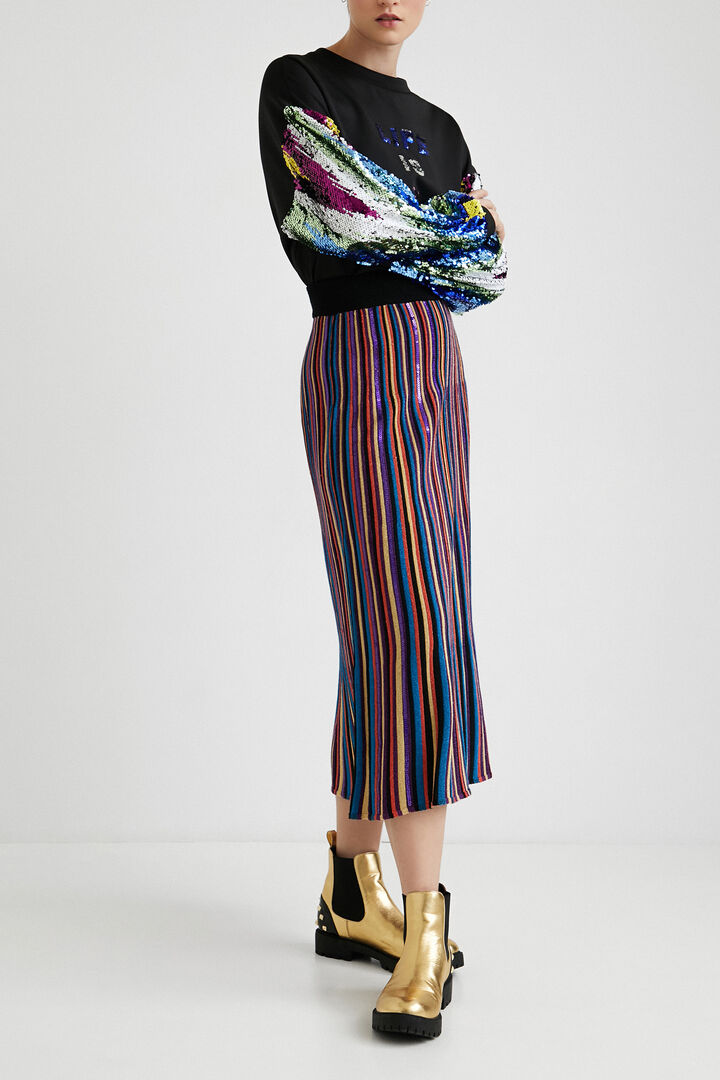 Falda midi rayas | Desigual