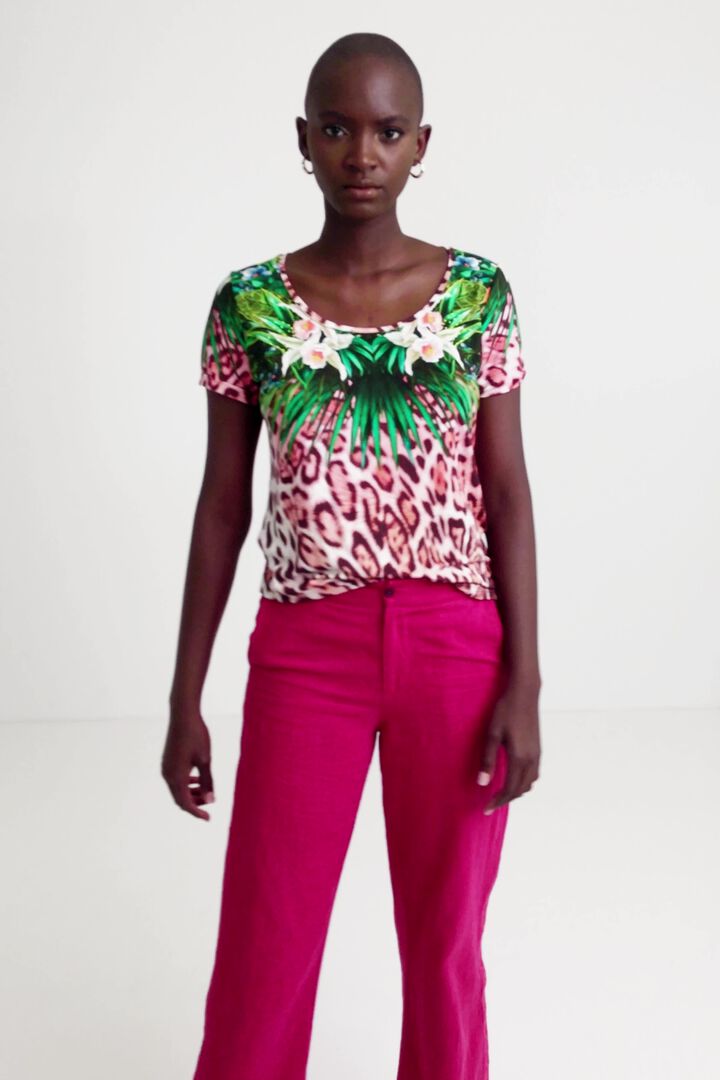 Camiseta multicolor animal print | Desigual