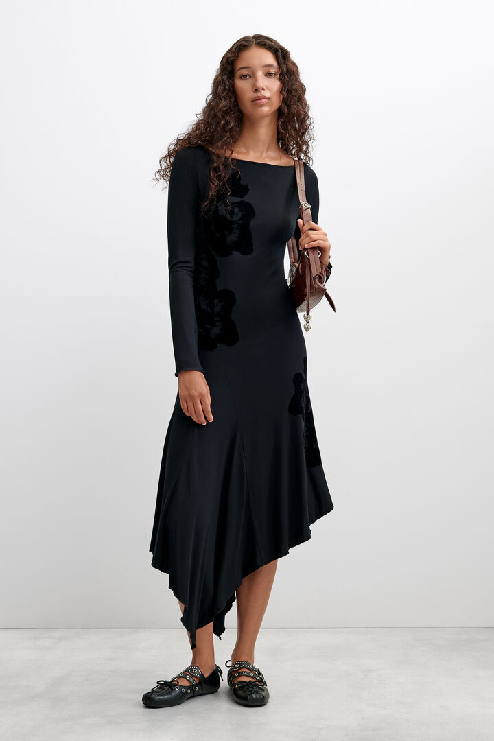 Geflocktes Midikleid