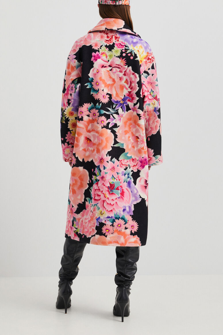 Oversize floral coat | Desigual