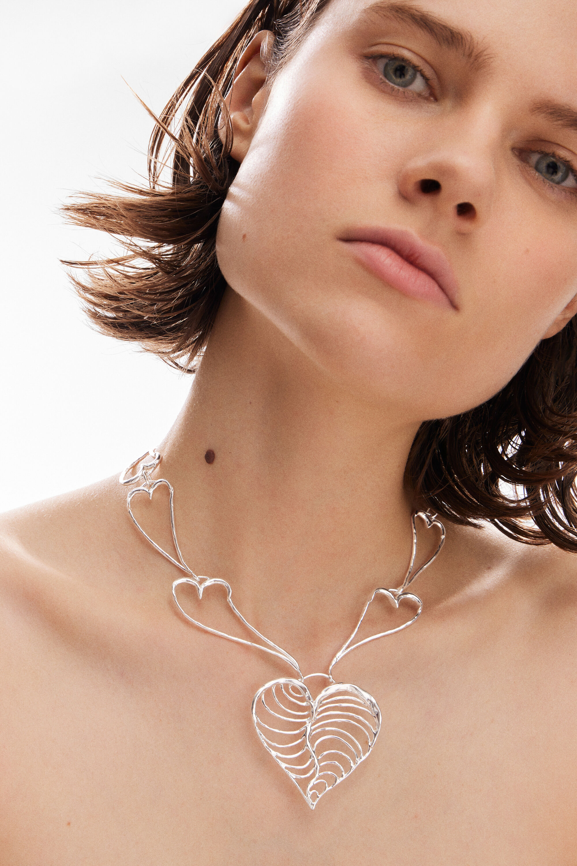 Women s Zalio silver plated heart necklace I Desigual