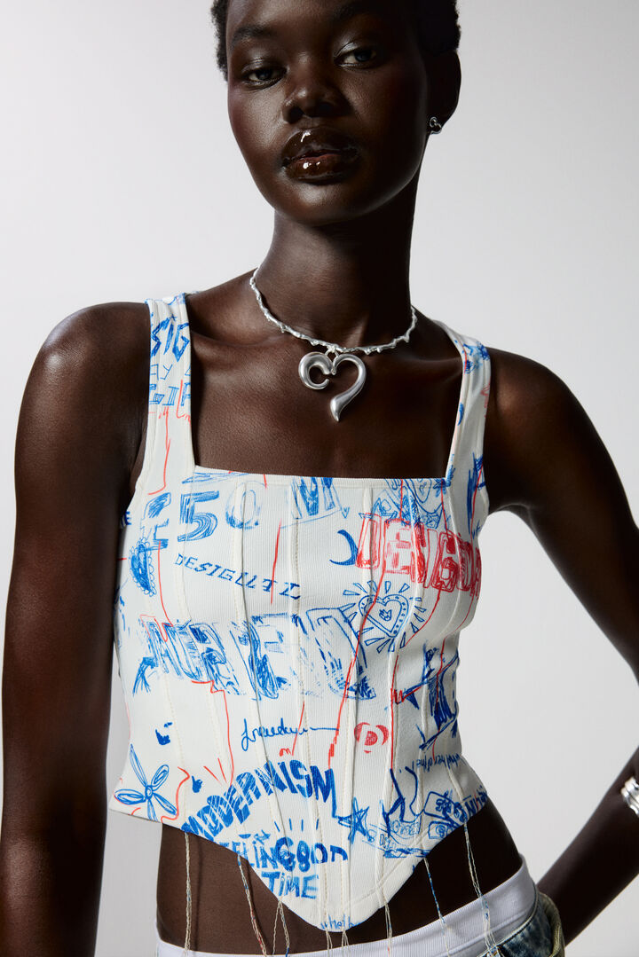Graffiti corset T-shirt | Desigual