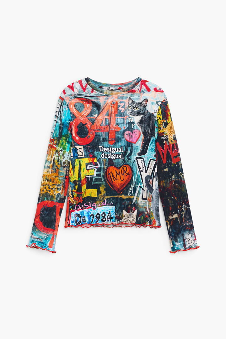 プリント柄の長袖Tシャツ