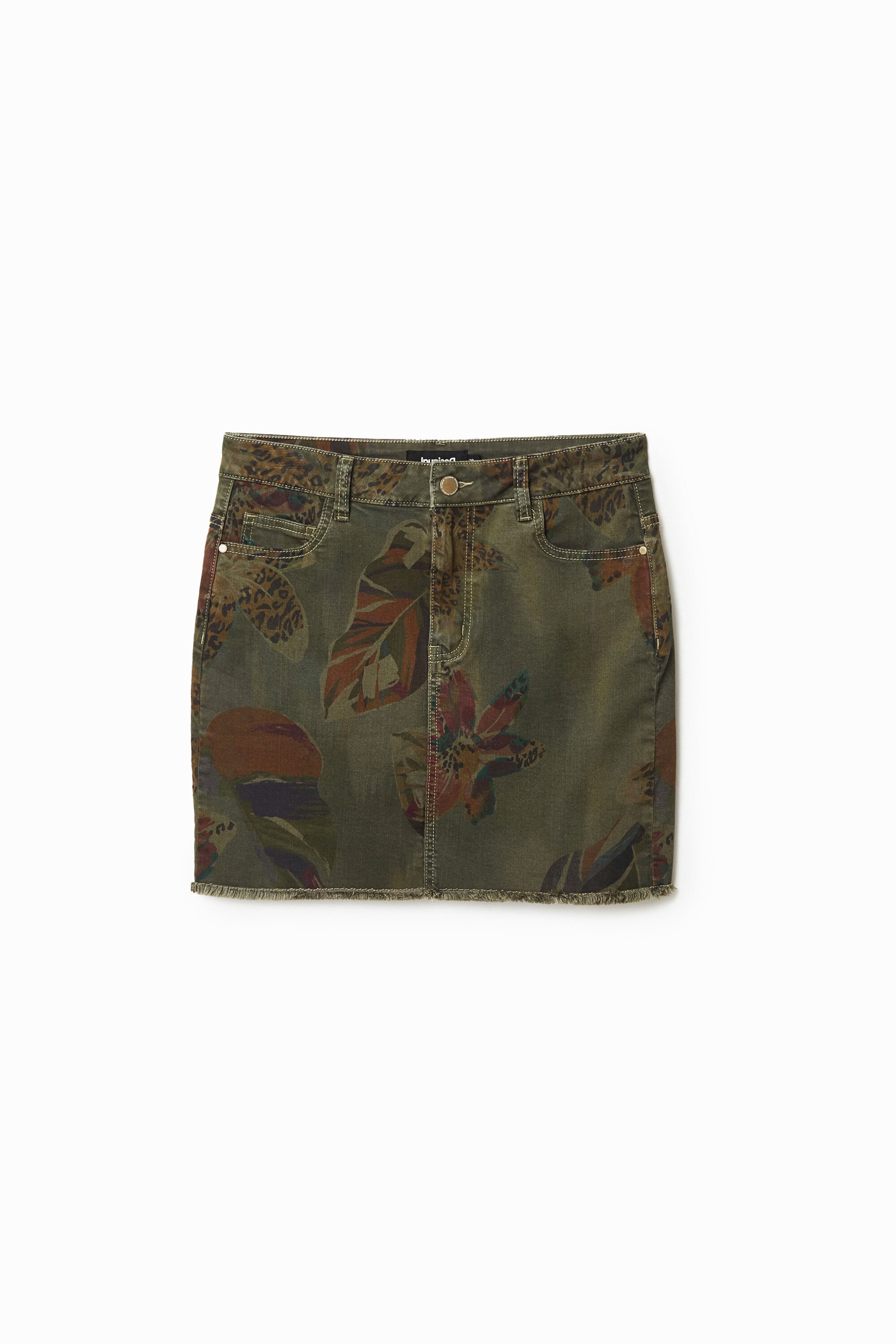 Floral camouflage miniskirt