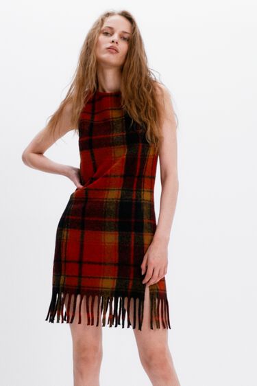 Robe courte ajustée tartan | Desigual