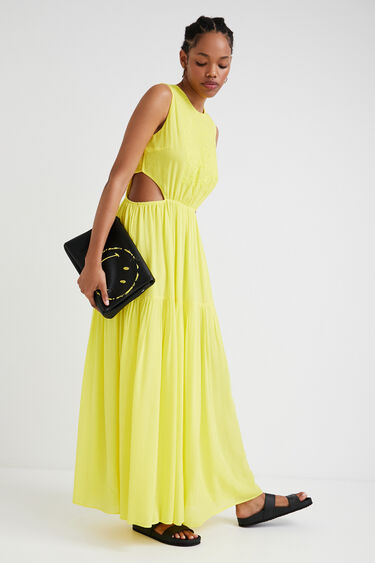 Yellow cut-out dress | Desigual