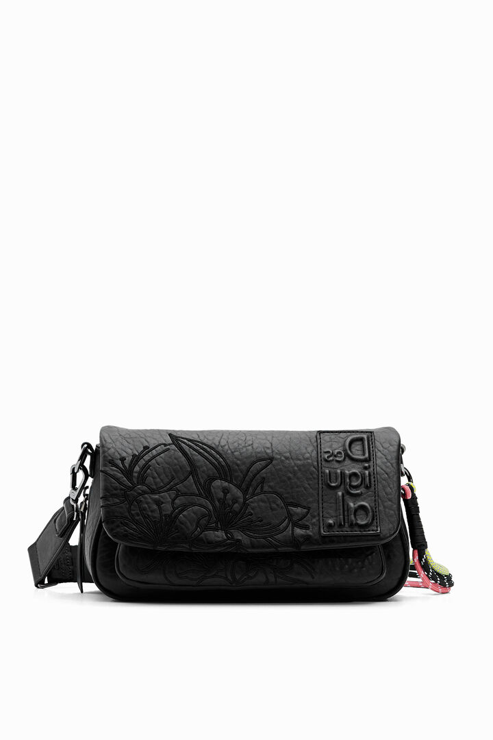 Small crossbody bag with embossed flowers | Desigual