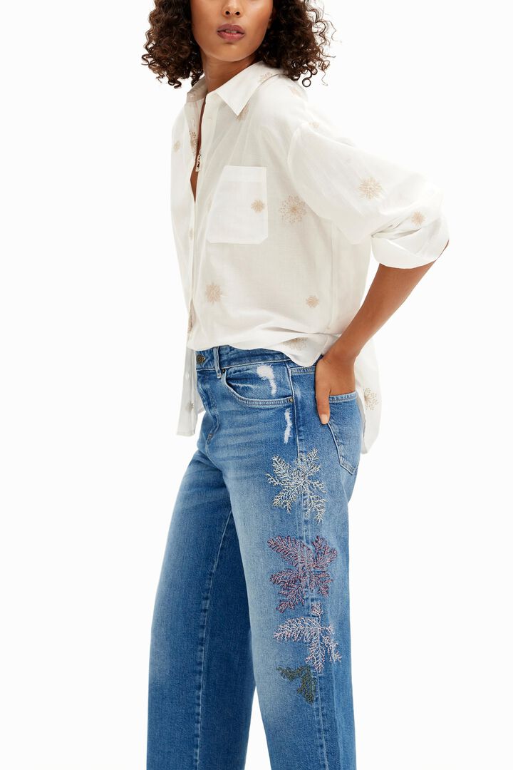 Pantalon en denim floral | Desigual