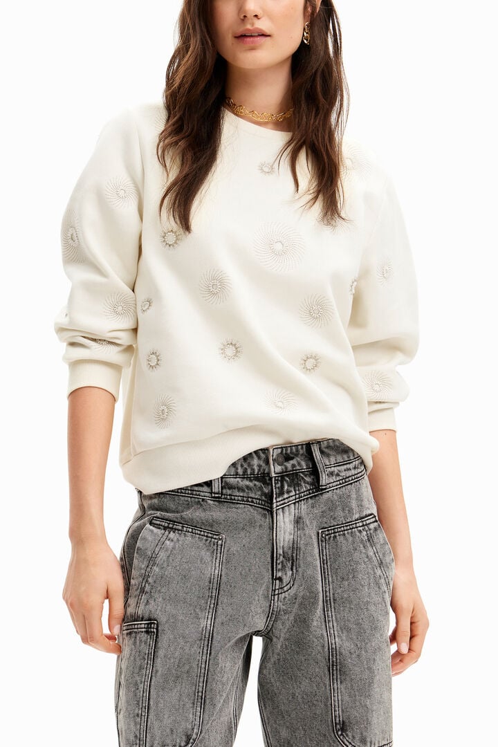 Geometric embroidery sweatshirt | Desigual