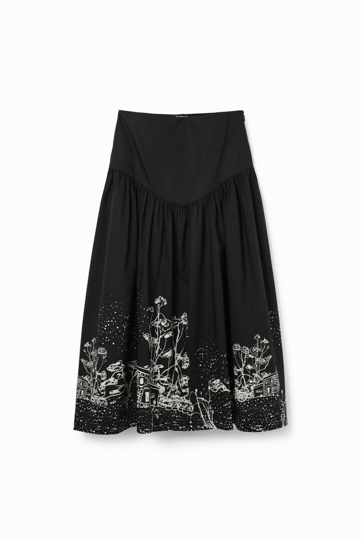 Poplin landscape midi skirt | Desigual