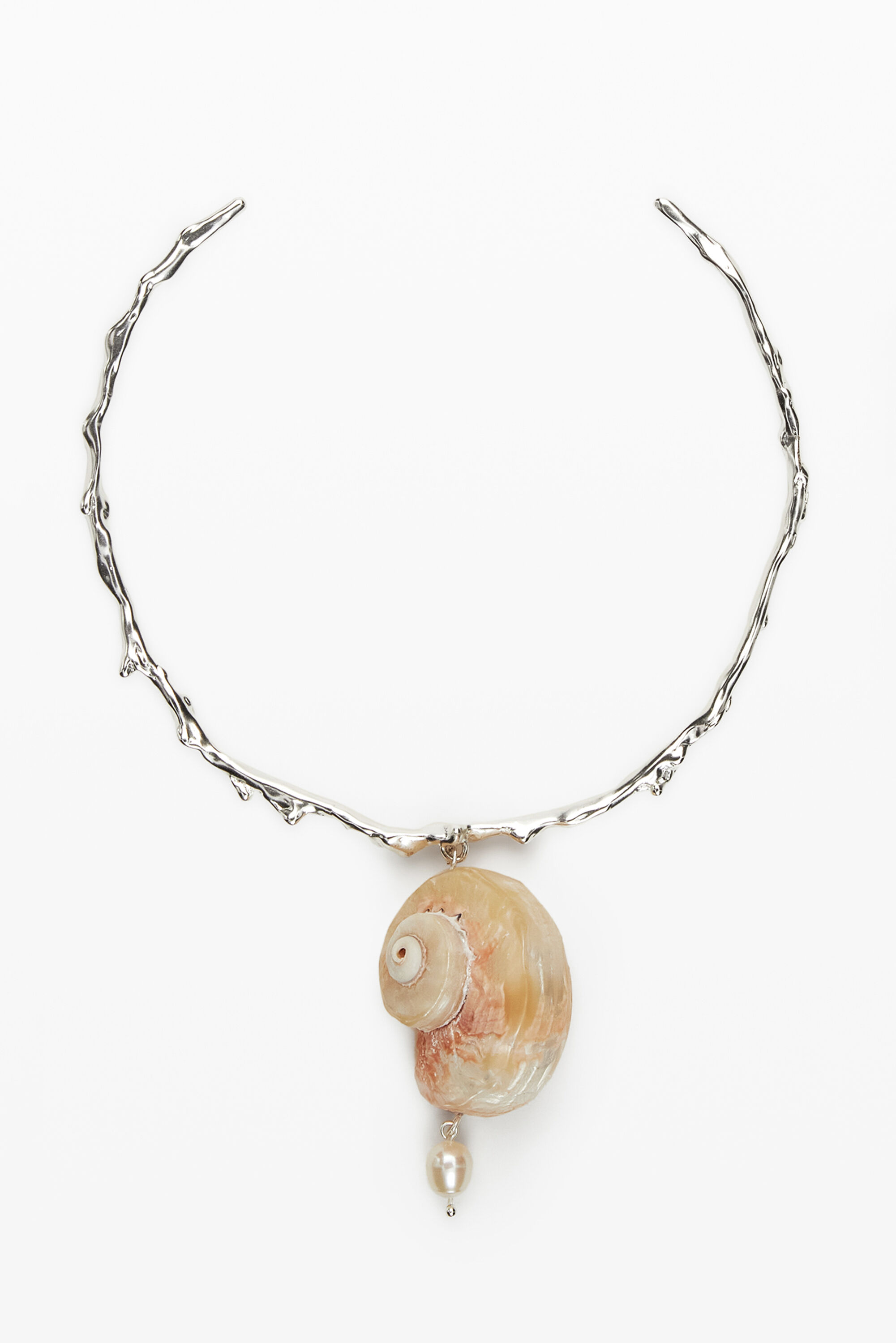 Collier rigide coquillage plaqué argent Zalio - Desigual - Modalova
