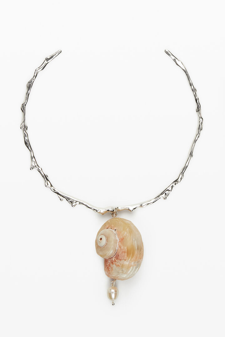 Collar rígido concha baño plata Zalio | Desigual