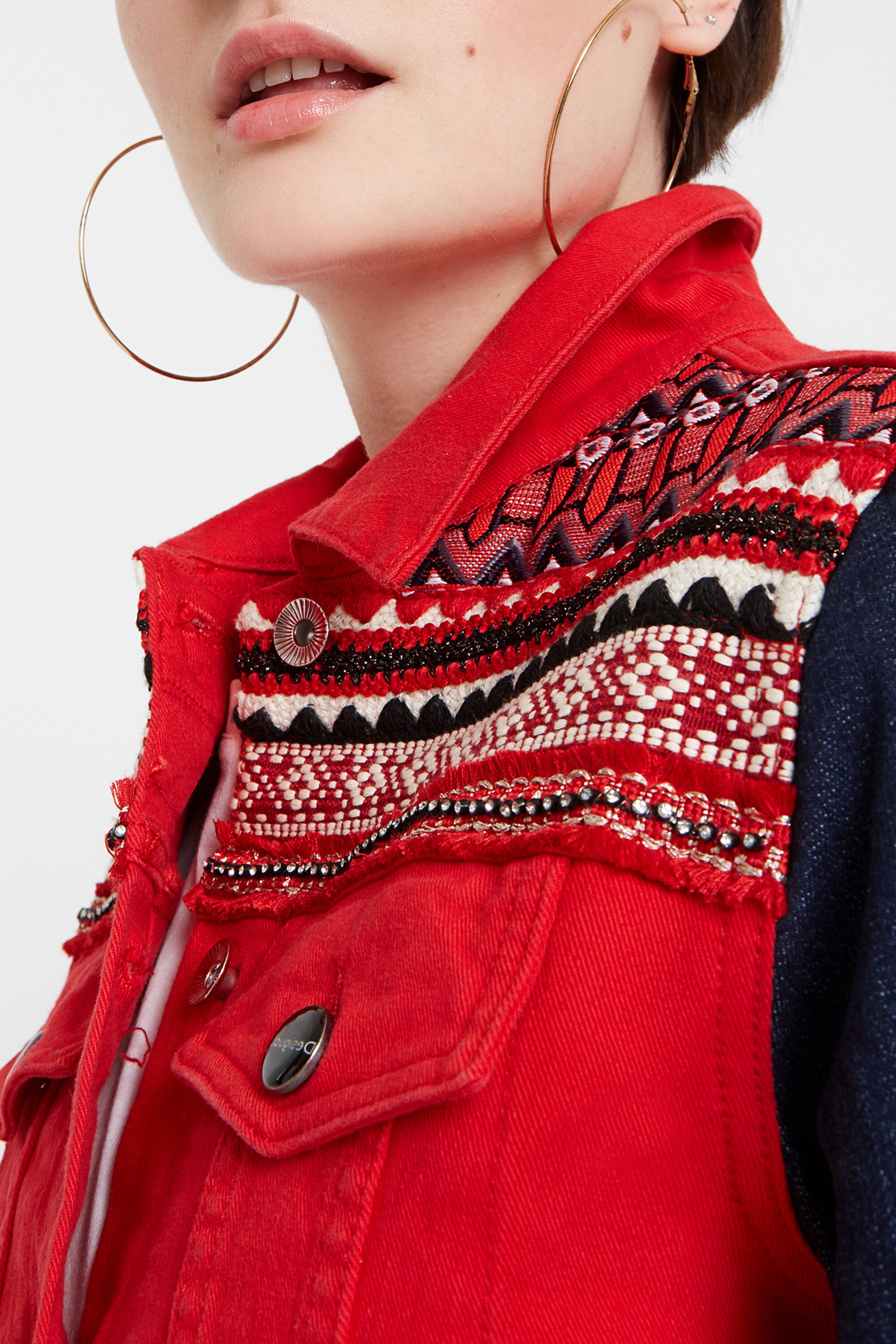 Veste desigual rouge hot sale