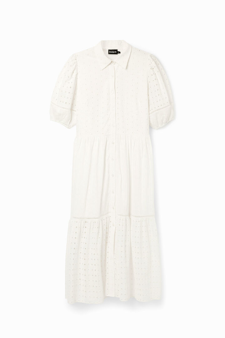 Vestido midi camisero bordados | Desigual