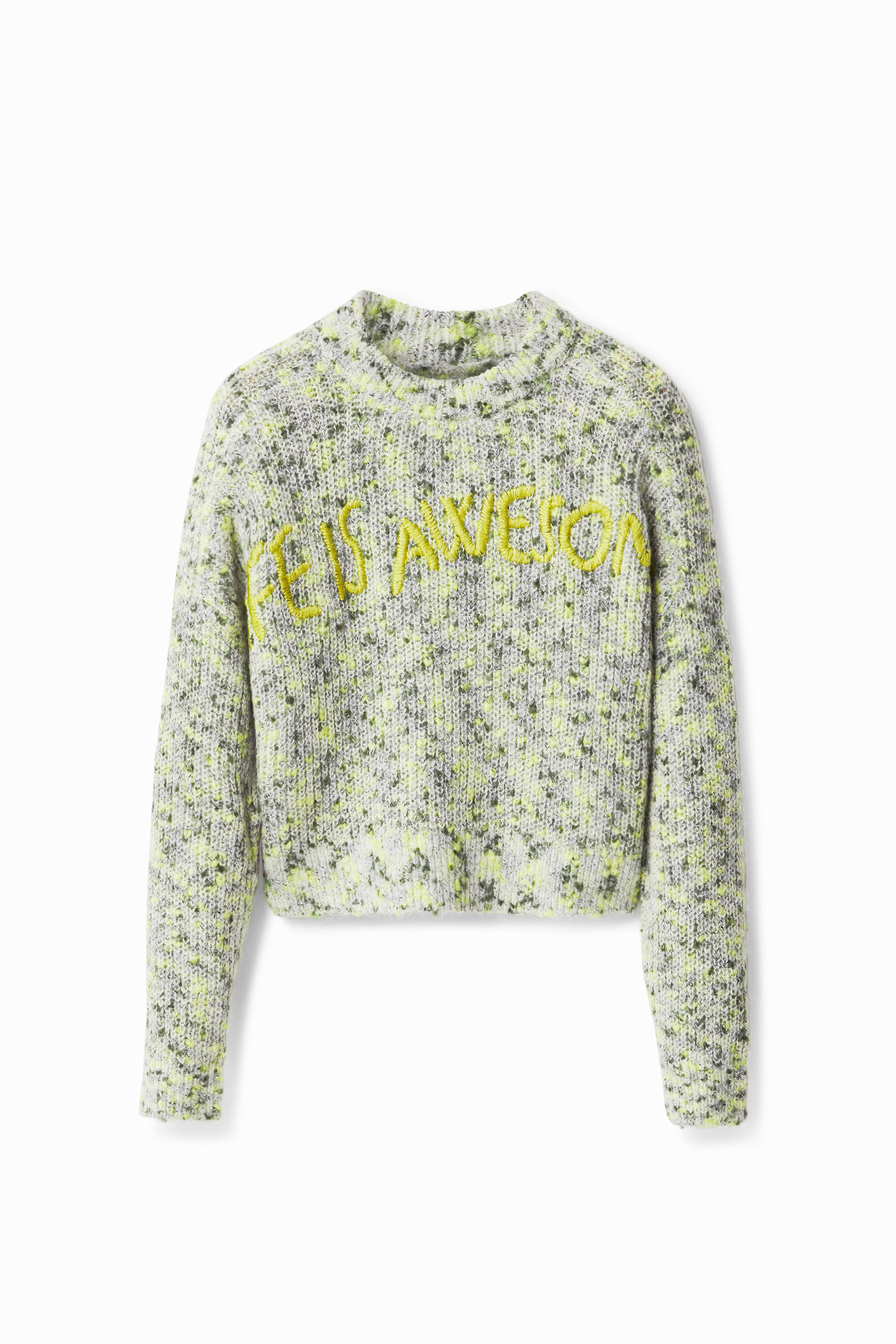Chunky knit jumper with embroidery