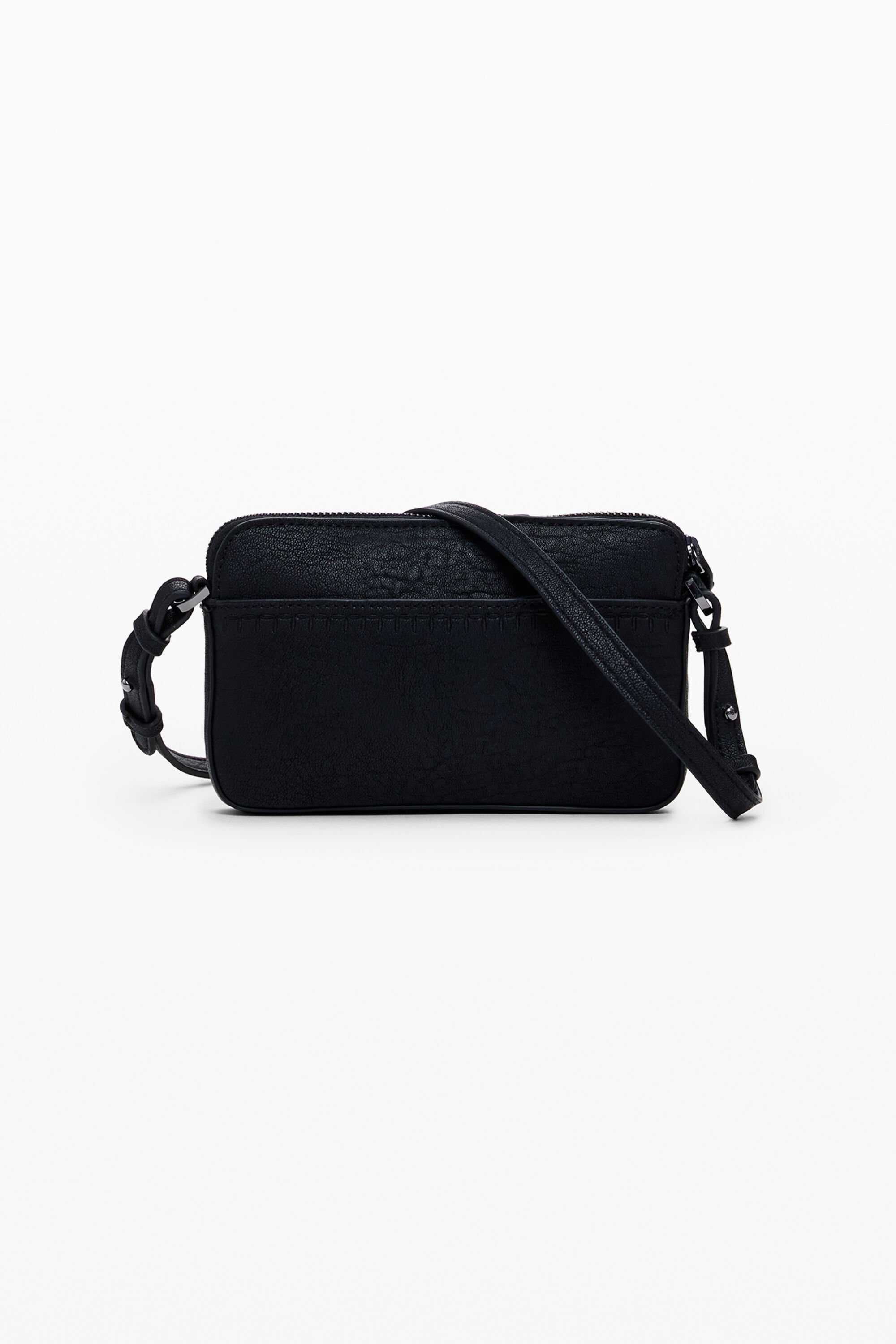 Desigual Medium Embroidered Convertible Wallet In Black