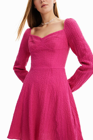 Vestido corto slim evasé | Desigual