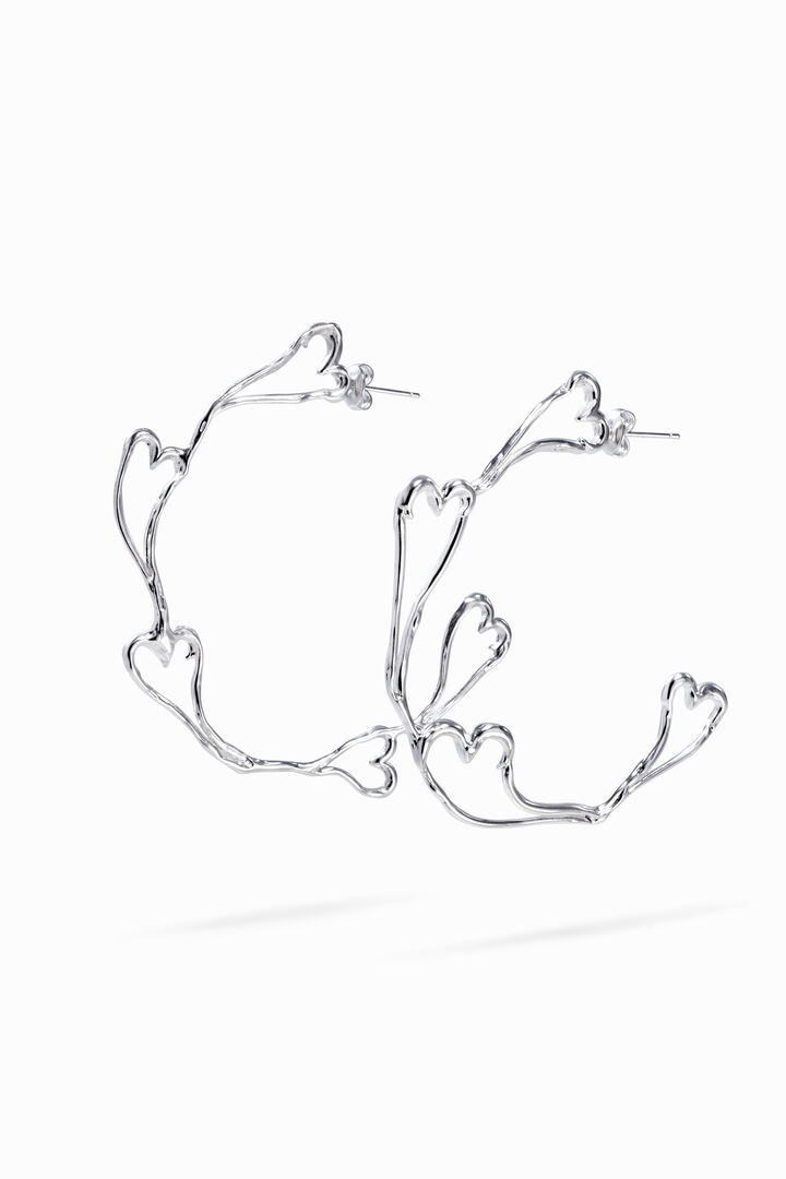 Zalio silver-plated hoop heart earrings | Desigual