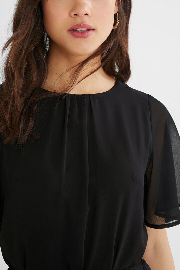Chiffon jurk met ceintuur | Desigual