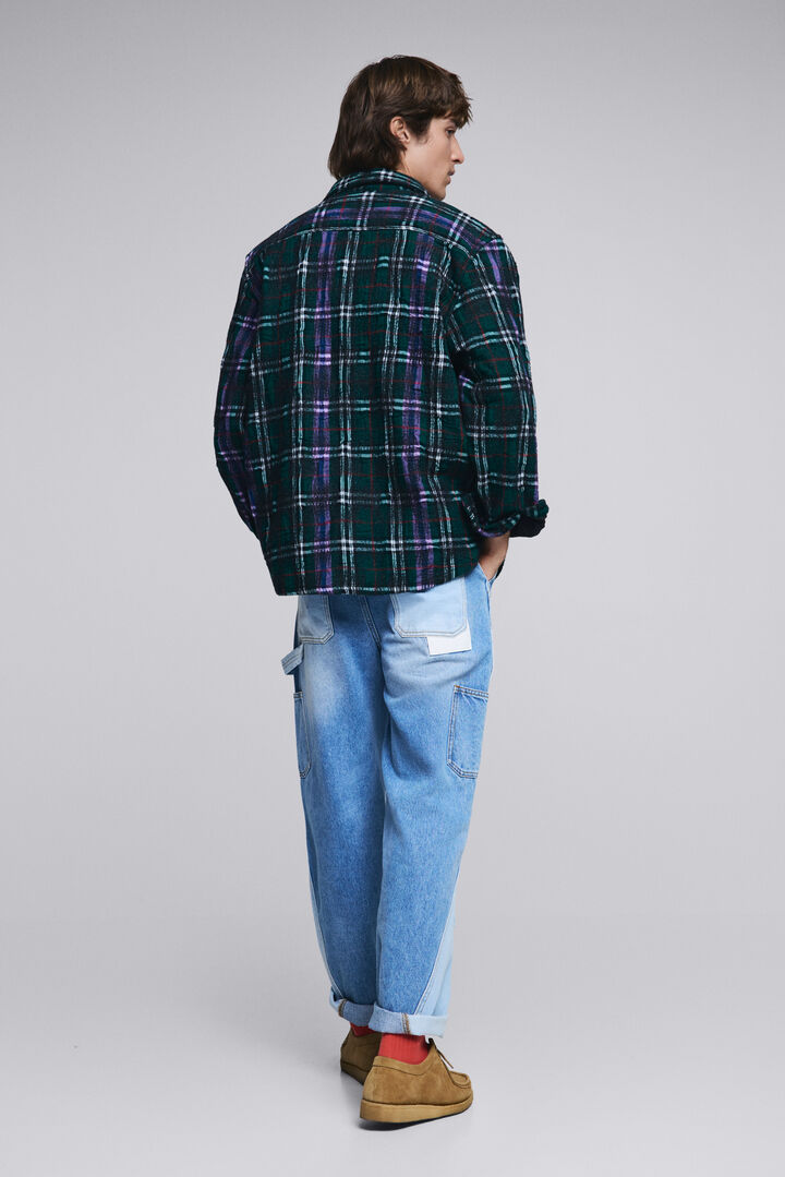 Long-sleeve checkered shirt with zipper | Desigual