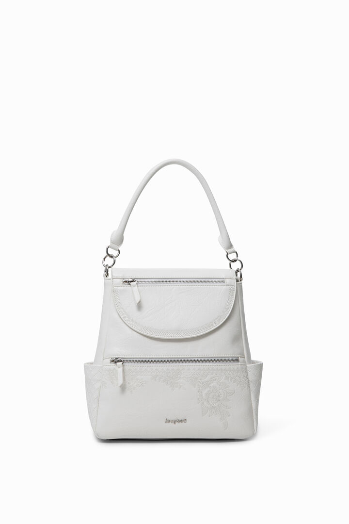 Backpack leather effect flowers | Desigual