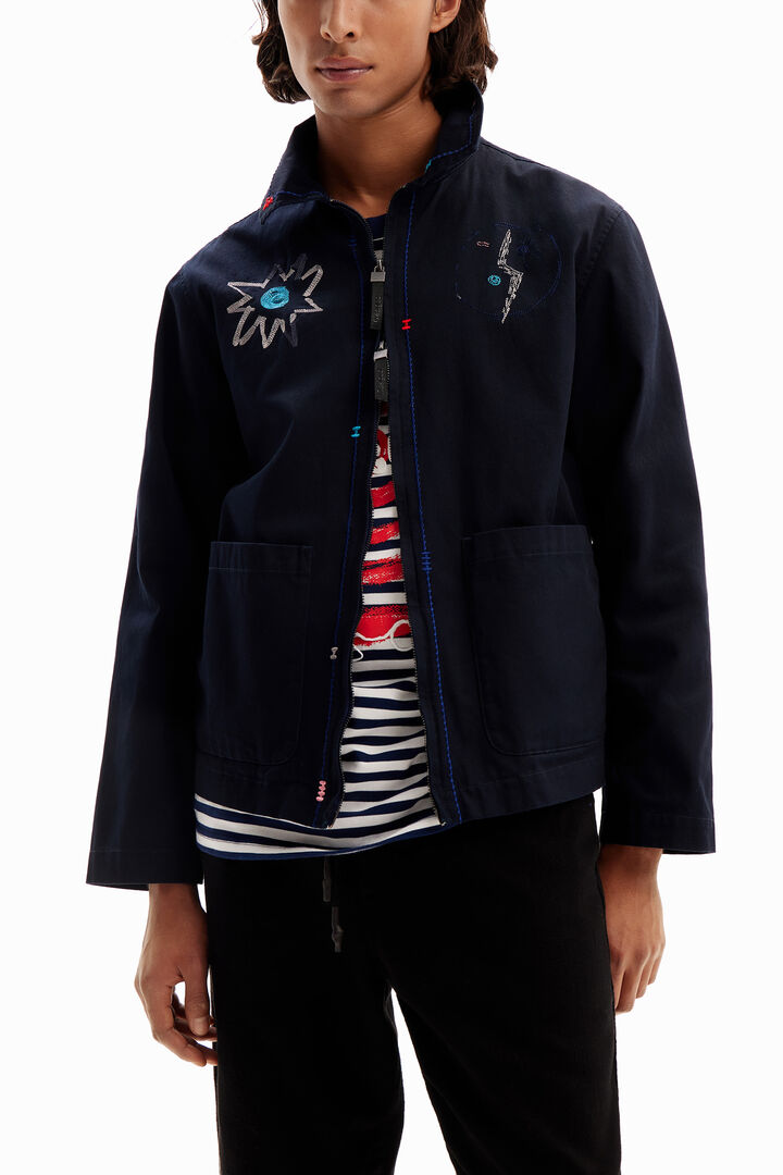 Jacket with embroidered details. | Desigual