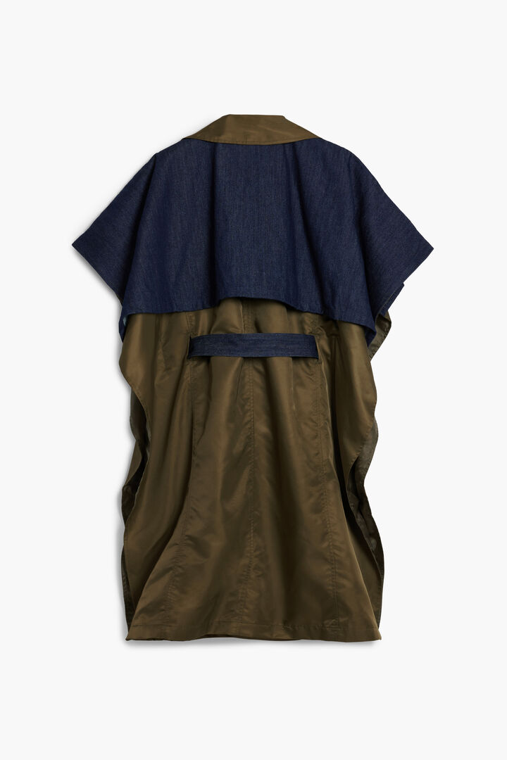 Trenchcoat-Stil Poncho aus zwei Materialien | Desigual